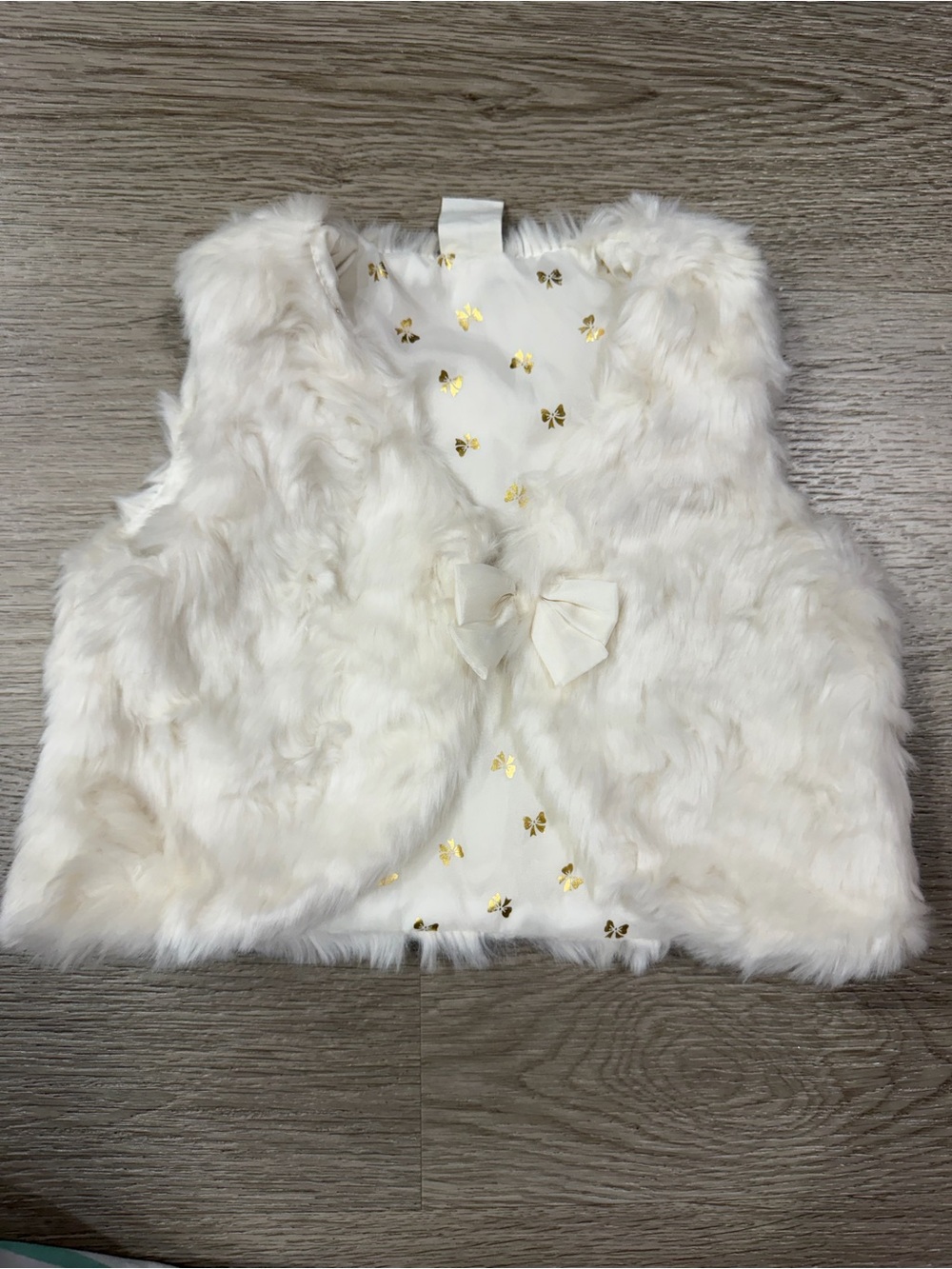 H&M Kids Cream Faux Fur Vest
